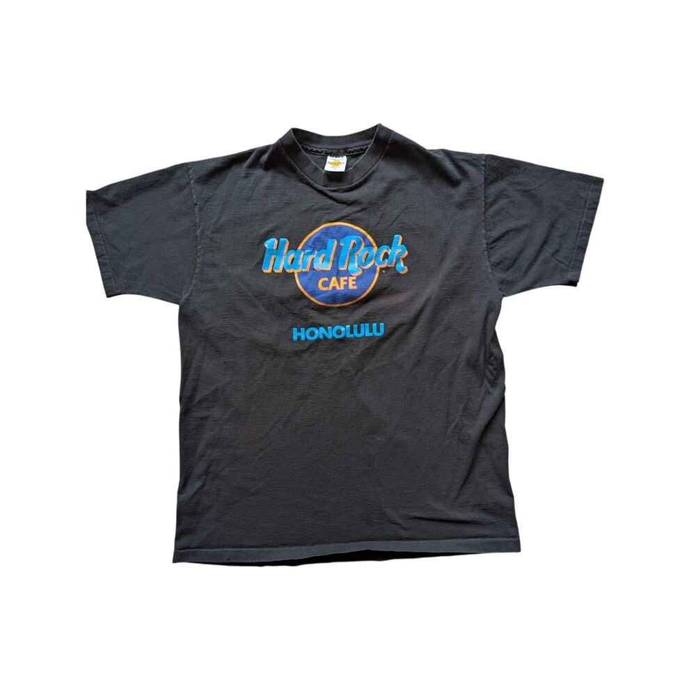 Vintage Hard Rock Cafe Honolulu Black T Shirt Size XL Graphic Tee Travel